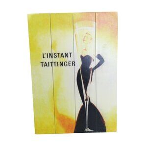 Planked Wood Print of L'INSTANT TAITTINGER Ad w GRACE KELLY Decor